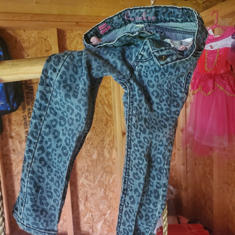 Leopard Print Girls Jeans